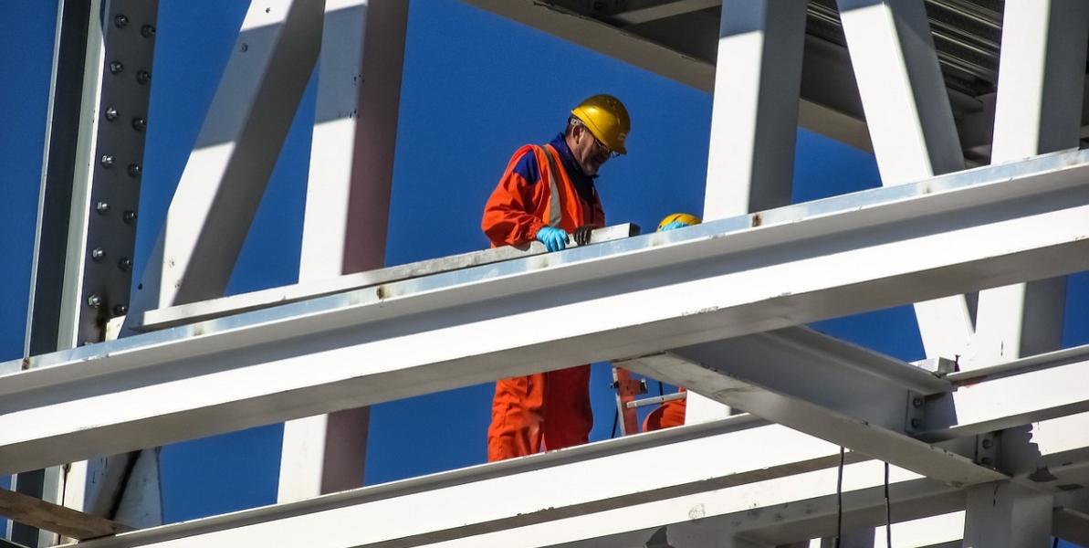 Worker on building