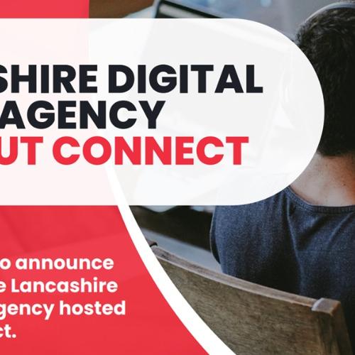 Promo with text Lancashire Digital T Level Agency at Shout Connect