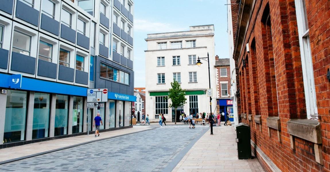 View from side street to Fishergate Preston